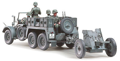 TAM35259 - 1/35 Tamiya Krupp Protze 1-Ton (6x4) Kfz69 Tow Truck w/3.7cm Pak