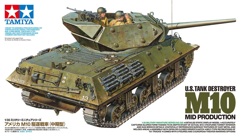 TAM35350 - 1/35 Tamiya US M10 Mid Production Tank Destroyer w/3 Crew