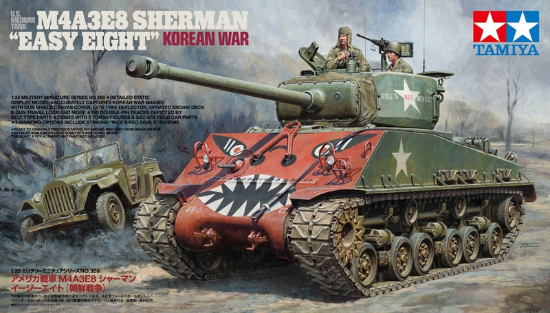 TAM35359 - 1/35 Tamiya US M4A3E8 Sherman Easy Eight Medium Tank Korean War