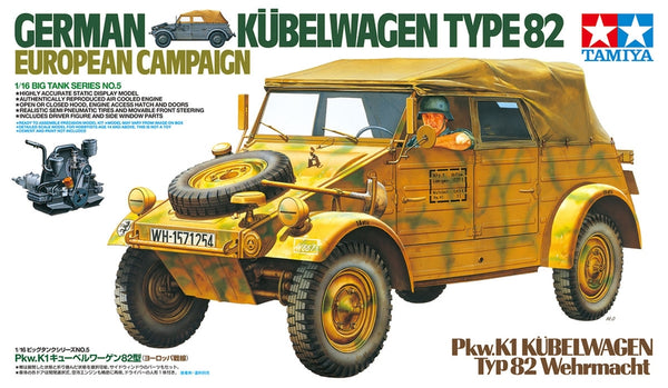 TAM36205 - 1/16 Tamiya German Type 82 Kubelwagen European Campaign