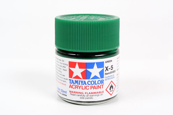 TAM81005 Tamiya Acrylic Paint X-5 Gloss Green 23ml #81005