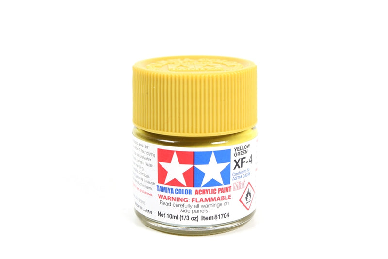 TAM81704 Tamiya Mini Acrylic Paint XF-04 Yellow Green 10ml (1/3 fl oz)