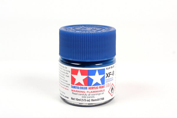 TAMXF8 81708 Acrylic Mini XF8 Flat Blue 1/3 oz by Tamiya Paints