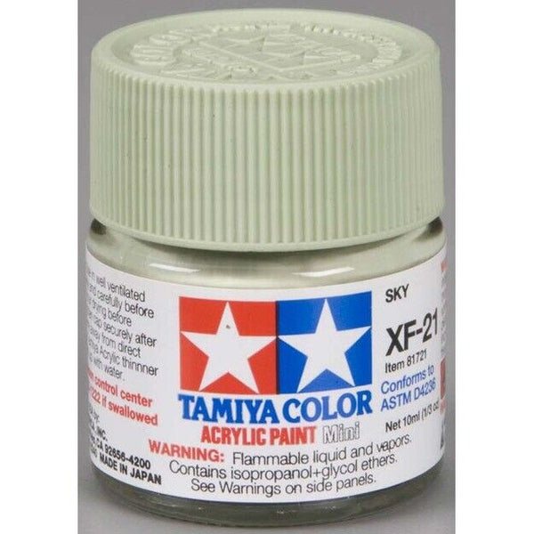 TAM81721 Tamiya Mini Acrylic Paint XF-21 Sky 10ml (1/3 fl oz) #81721