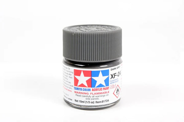 TAM81724 Tamiya Mini Acrylic Paint XF-24 Dark Grey 10ml (1/3 fl oz) #81724