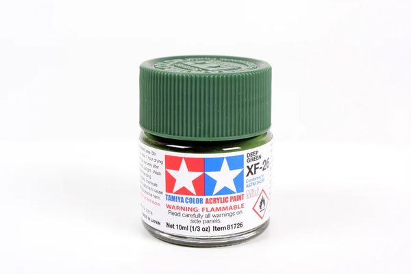 TAM81726 Tamiya Mini Acrylic Paint XF-26 Deep Green 10ml (1/3 fl oz) #81726