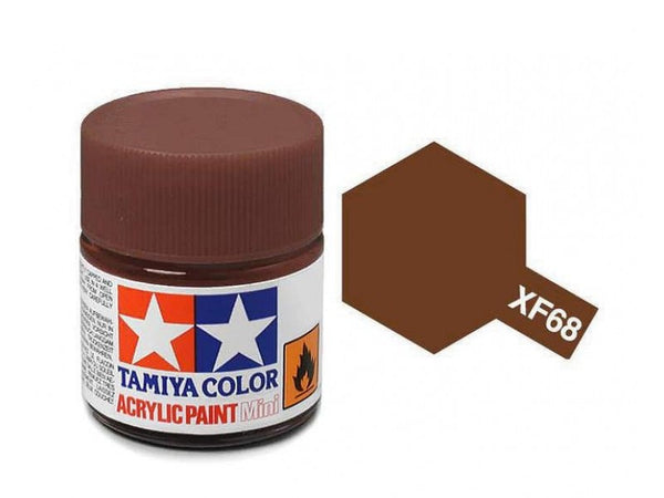 TAM81768 Tamiya Mini Acrylic Paint XF-68 NATO Brown 10ml (1/3 fl oz) #81768