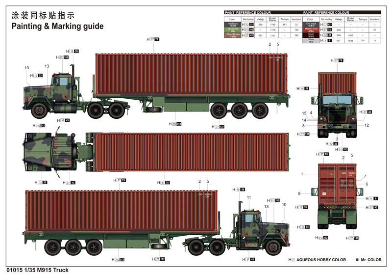 M915 TRACTOR WITH M872 TRAILER 1/35 - BOX DAMAGED