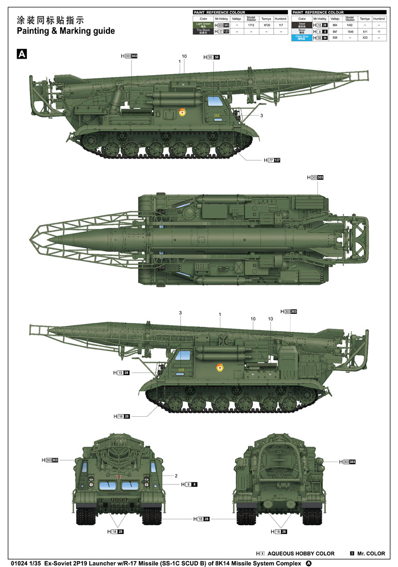 EX-SOVIET 2P19 LAUNCHER W/R-17 1/35