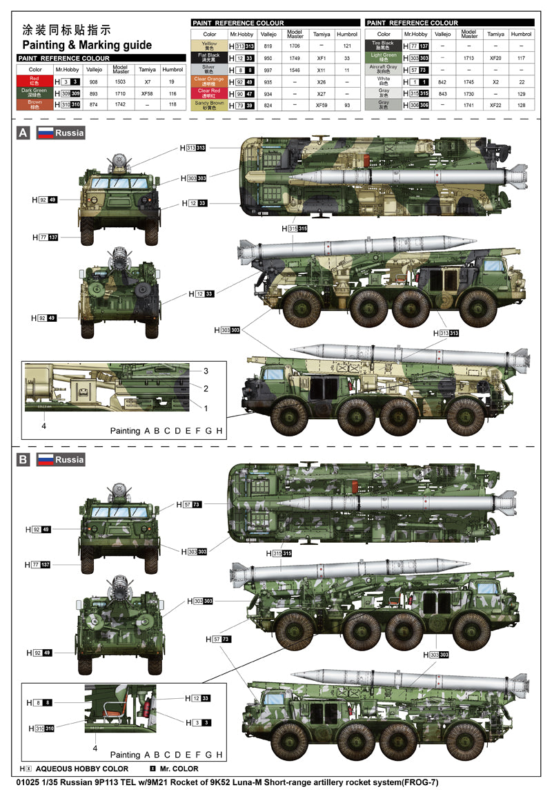 9P113 TEL W/9M21 ROCKET 9K52 LUNA-M 1/35