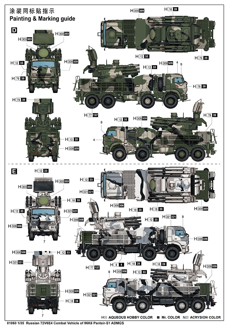 72V6E2 COMBAT VEHICLE 96K6 PANTSIR 1/35