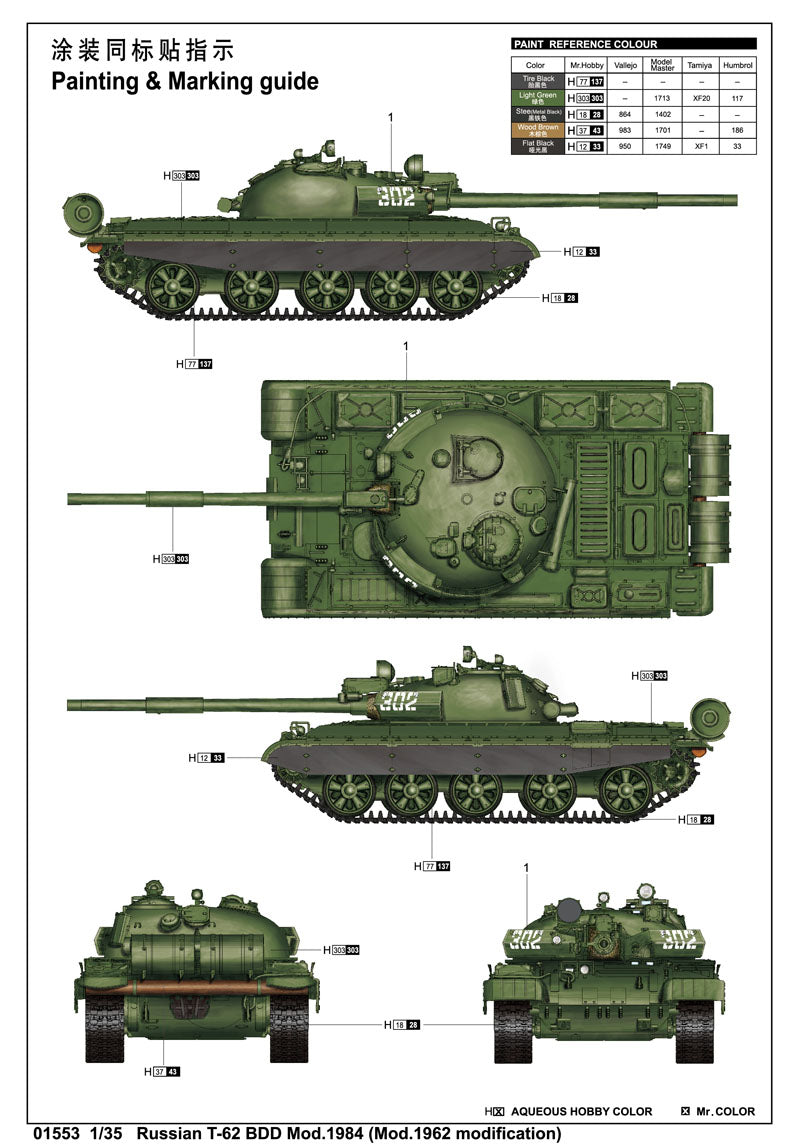 T-62 BDD MOD.1984 (MOD.1962 MOD) 1/35