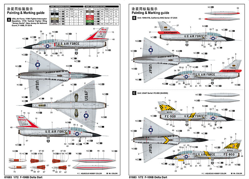 US F-106B DELTA DART1/72