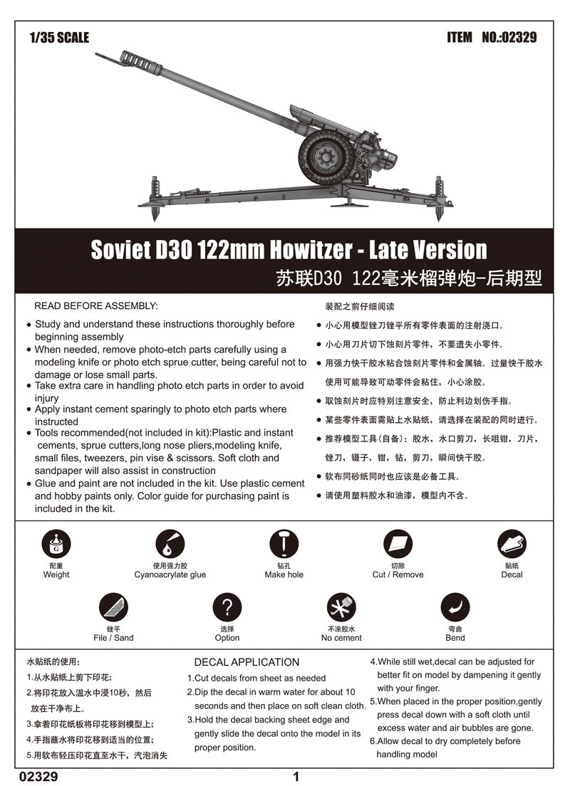 SOVIET D30 122MM    HOWITZER- LATE