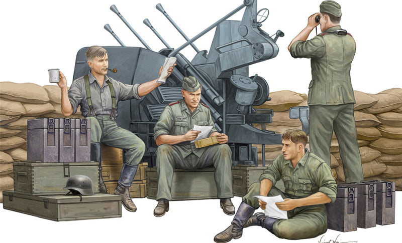 GERMAN ANTI-AIRCRAFT GUN CREW 1/35