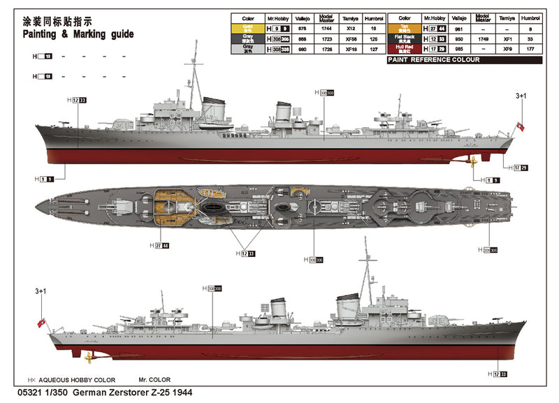 GERMAN Z-25 1944 1/350