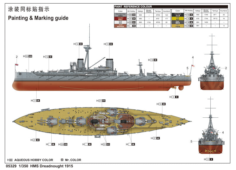 HMS DREADNOUGHT 19151/350