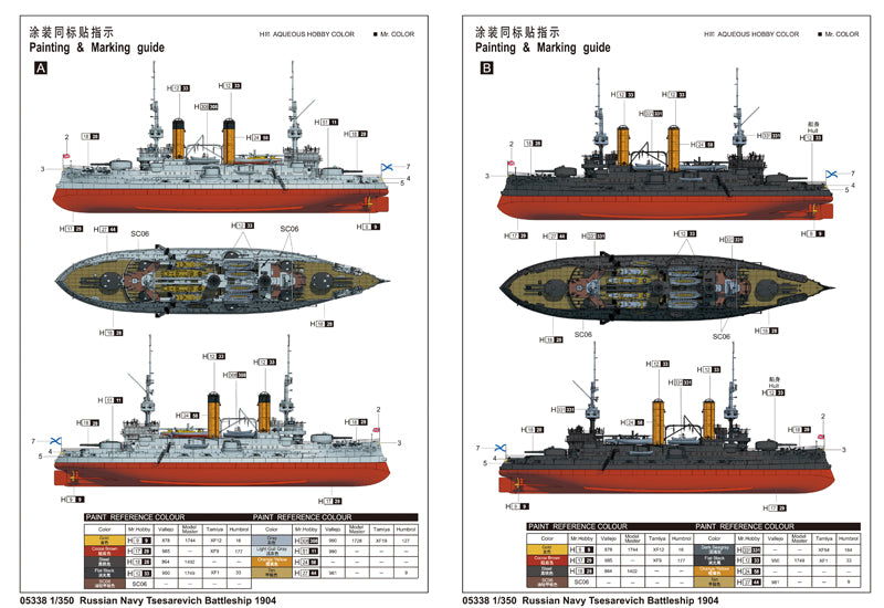 Russian Navy Tsesarevich Battleship 1904