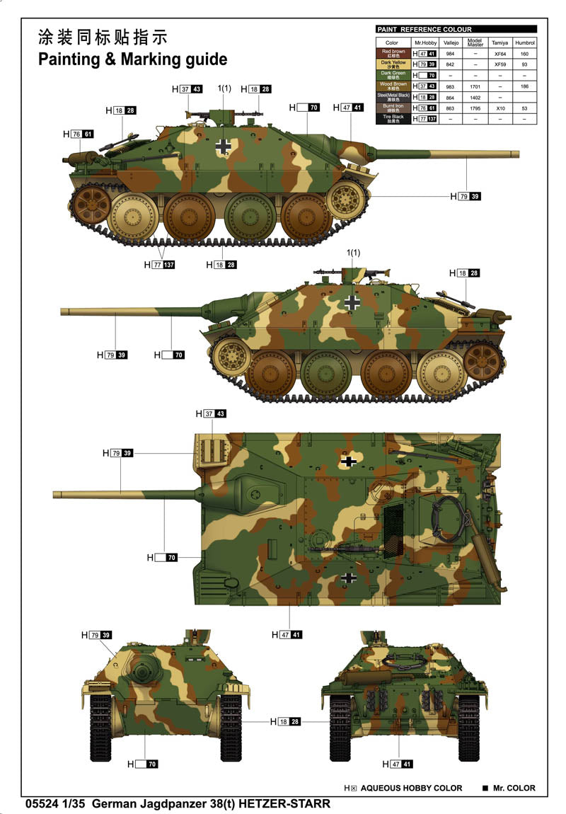 Trumpeter German Jagdpanzer 38(t) HETZER STARR