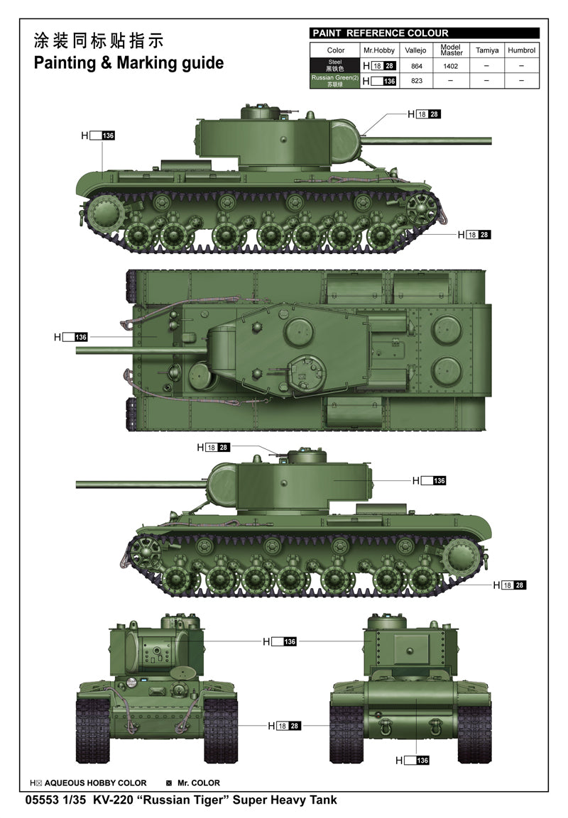 KV-220 RUSSIAN TIGERSUPER HVY TANK 1/35