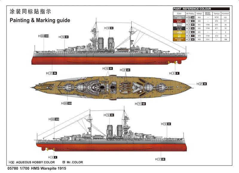 HMS WARSPITE 1915 1/700