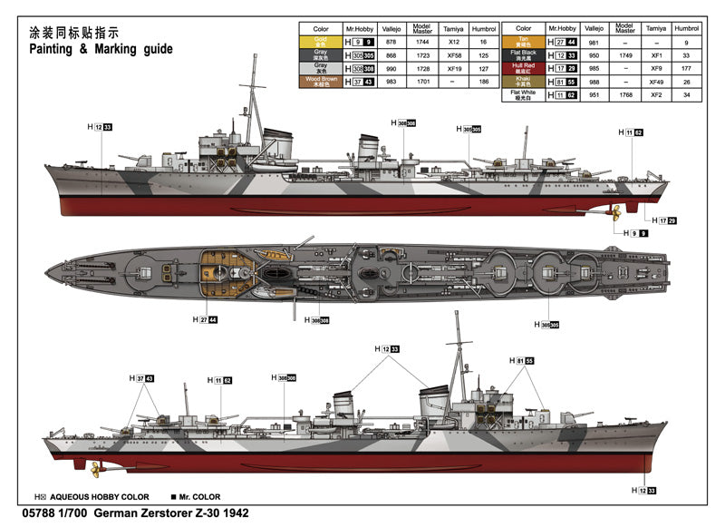 GERMAN Z-30, 1942 1/700