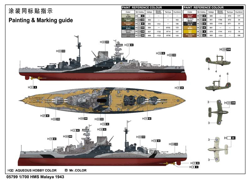 HMS MALAYA 1943 1/700