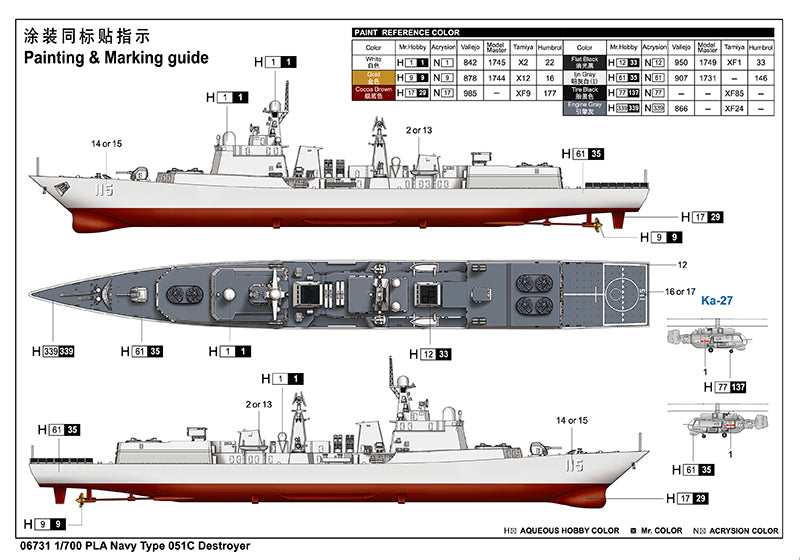 PLA NAVY TYPE 051C DESTROYER 1/700