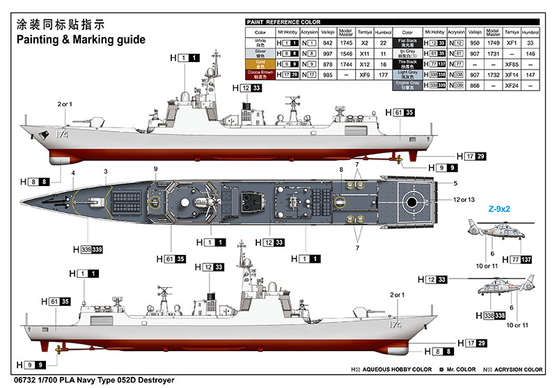 PLA NAVY TYPE 052D DESTROYER 1/700