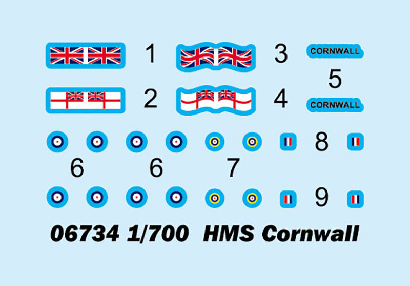 HMS CORNWALL 1/700