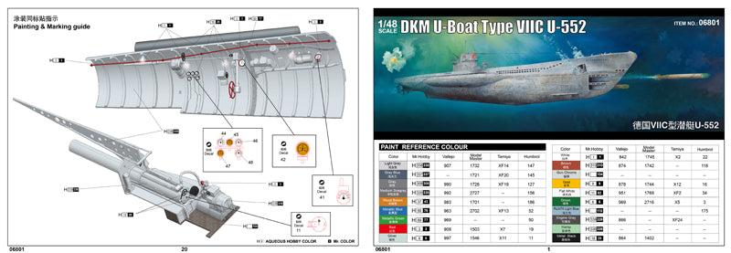 DKM U-BOAT TYPE VIICU-552 1/48