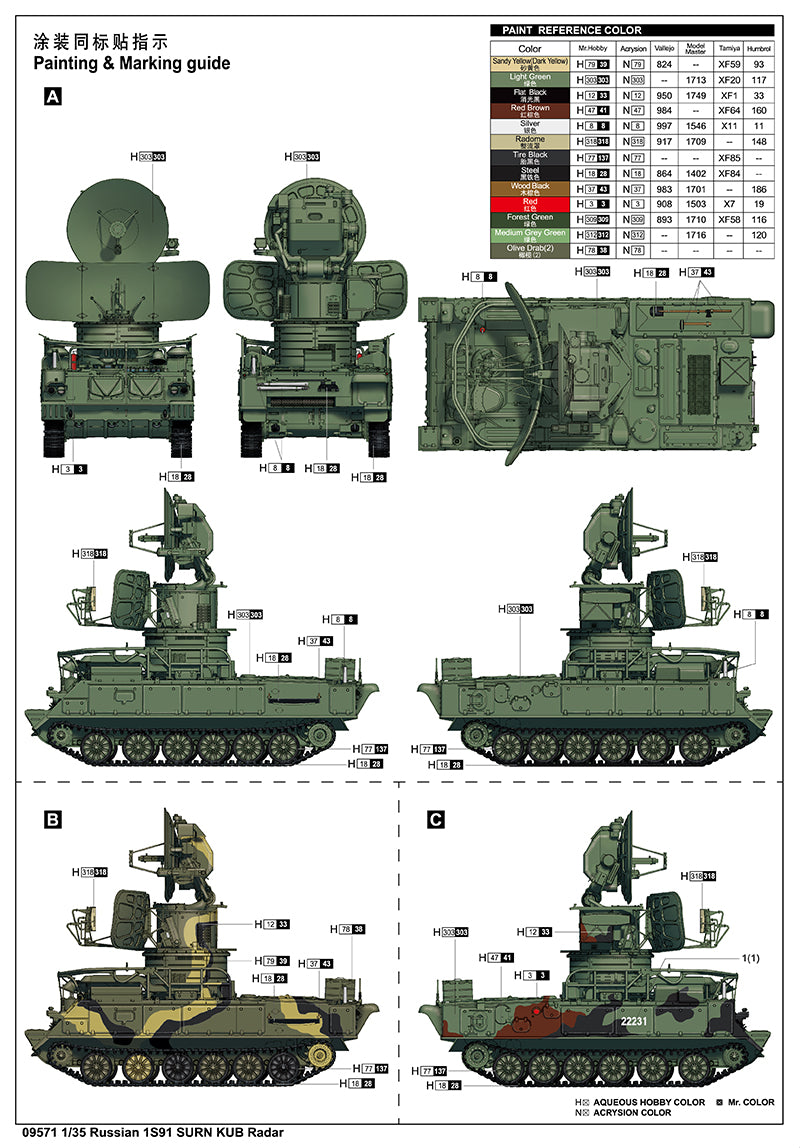 RUSSIAN 1S91 SURN KUB RADAR 1/35