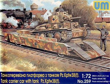 1/72 Uni Model Tank carrier car with tank Pz. Kpfw38(t)