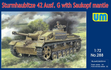 1/72 Uni Model Sturmhaubitze 42 Ausf.G with Saukopf mantle