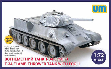 1/72 Uni Model T-34 Fire-throwing tank with FOG-1