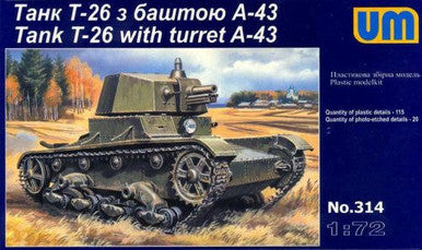 1/72 Uni Model Soviet tank T-26 with turret A-43