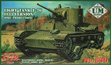 1/72 Uni Model Light tank T-26, 1933 version (pre-production)