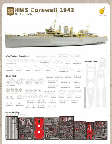 1/350 Very Fire Models HMS Cornwall Detail Up Set(For Trumpeter)