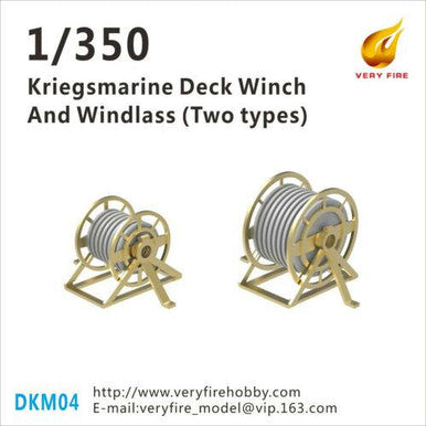 1/350 Very Fire Scale DKM Kriegsmarine Deck Winch and Windlass (2 Types 22 Sets)