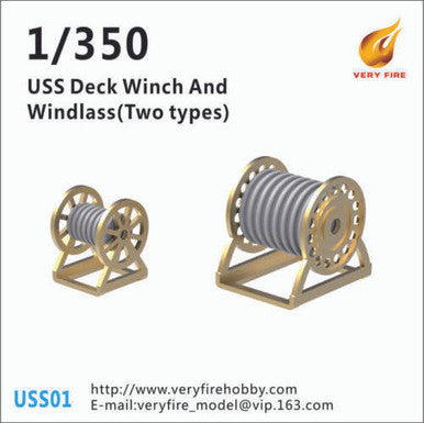 1/350 Very Fire Scale USS Deck Winch and Windlass (2 Types 30 Sets)