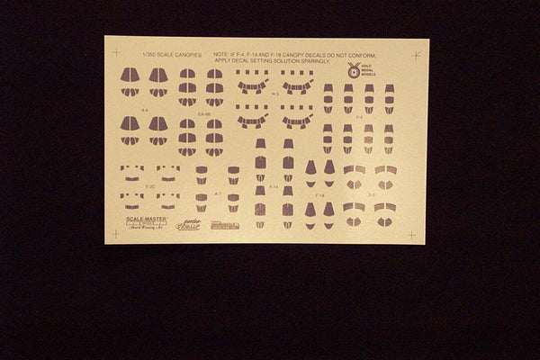 NAVY JET CANOPY DECALS ( SCALE)