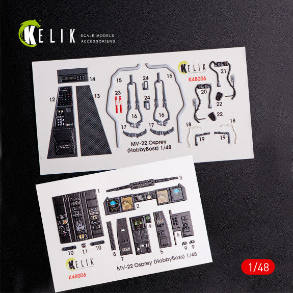 Reskit MV-22 Osprey interior 3D decals for Hobby Bos kit (1/48)