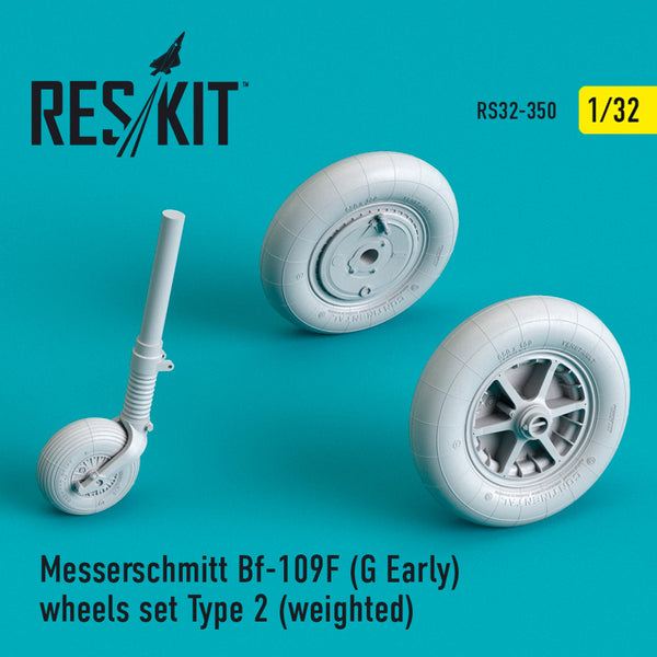 Reskit Messerschmitt Bf-109F (G Early) wheels set Type 2 (weighted) (1/32)