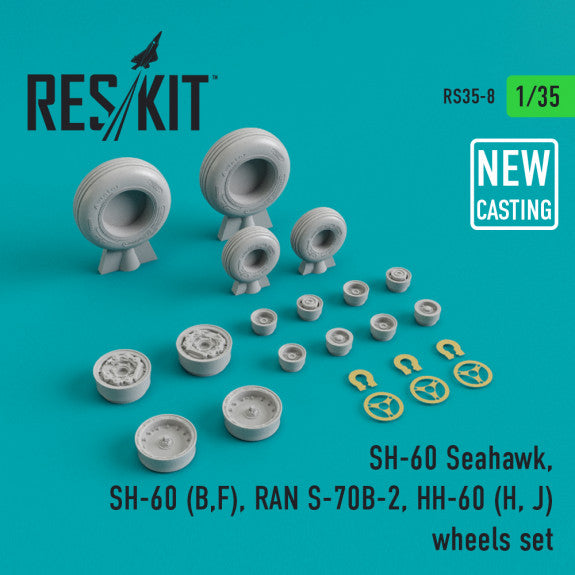 Reskit SH-60 Seahawk, SH-60 (B,F) RAN S-70B-2, HH-60 (H, J) wheels set  (1/35)