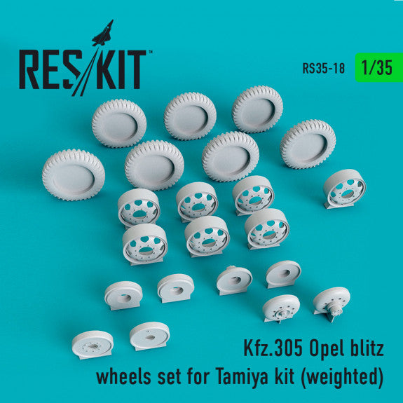 Reskit Kfz.305 Opel blitz wheels set for Tamiya Kit (weighted) (1/35)