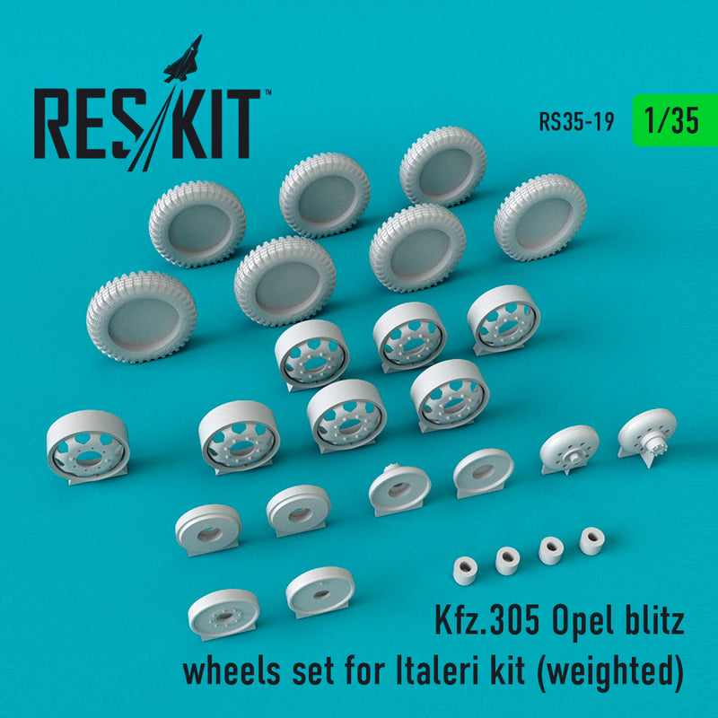 Reskit Kfz.305 Opel blitz wheels set for Italeri Kit (weighted) (1/35)