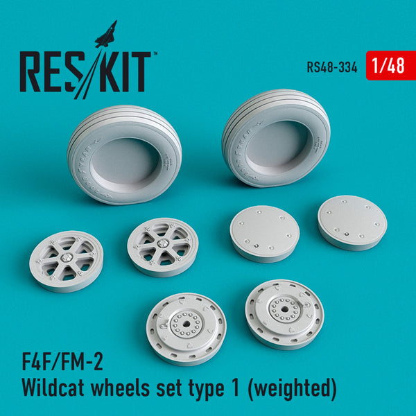 Reskit F4F/FM-2 Wildcat wheels set type 1 (weighted) (1/48)