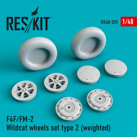 Reskit F4F/FM-2 Wildcat wheels set type 2 (weighted) (1/48)