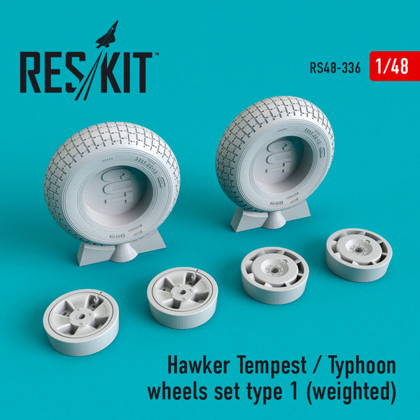 Reskit Hawker Tempest/Typhoon wheels set type 1 (weighted) (1/48)