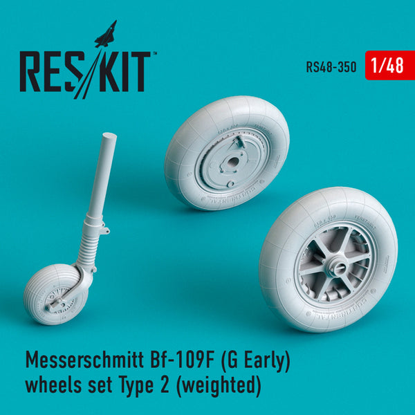 Reskit Messerschmitt Bf-109F (G Early) wheels set Type 2 (weighted) (1/48)